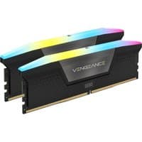 Corsair Vengeance RGB DDR5 memory kit, black with multicolor LED light bar, 128GB (2x64GB) 6000MT/s CL40.