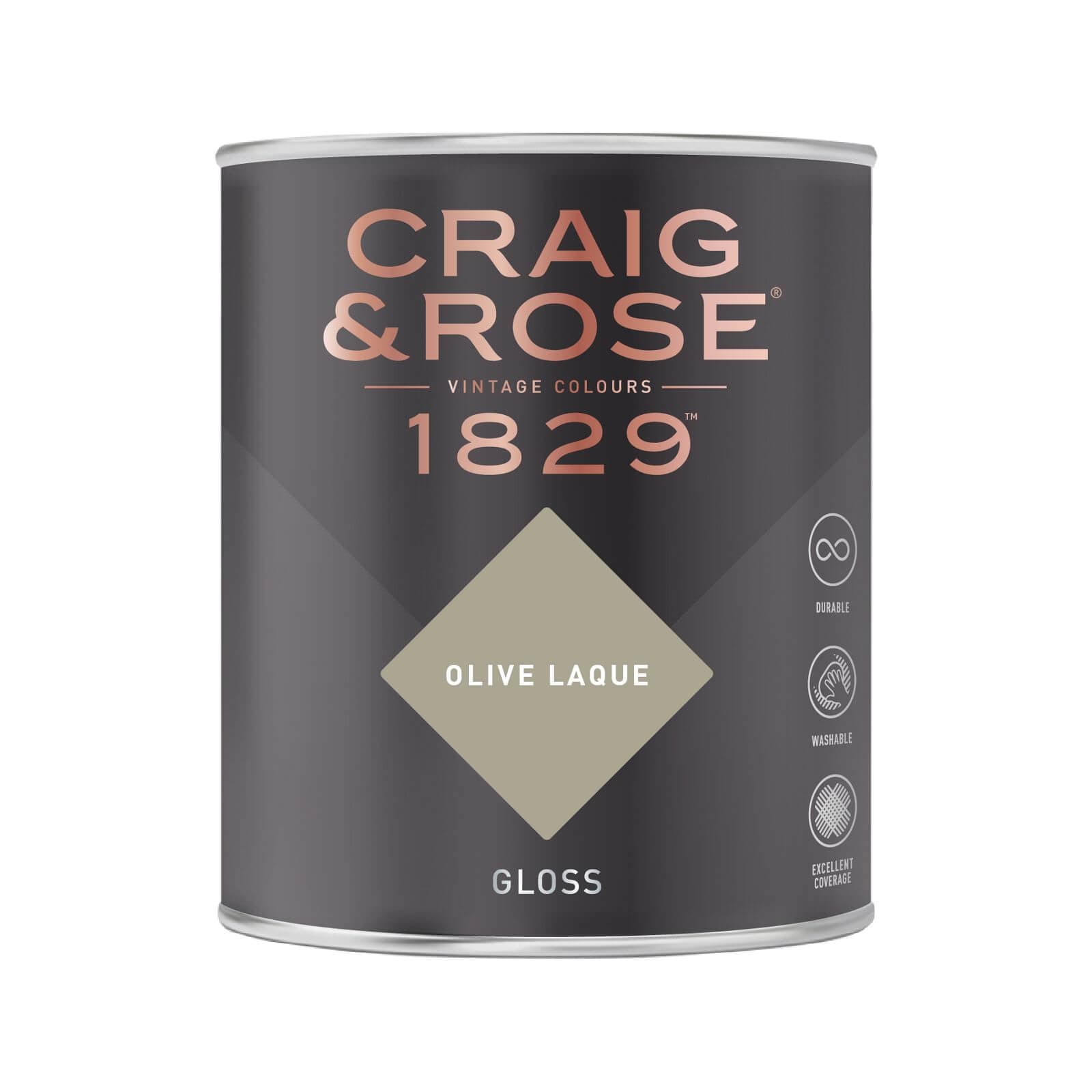 Craig and Rose 1829 Eggshell Paint, Olive Laque 1L | Durable, Low-Sheen Finish for Wood and Metal, Interior Use - image 2