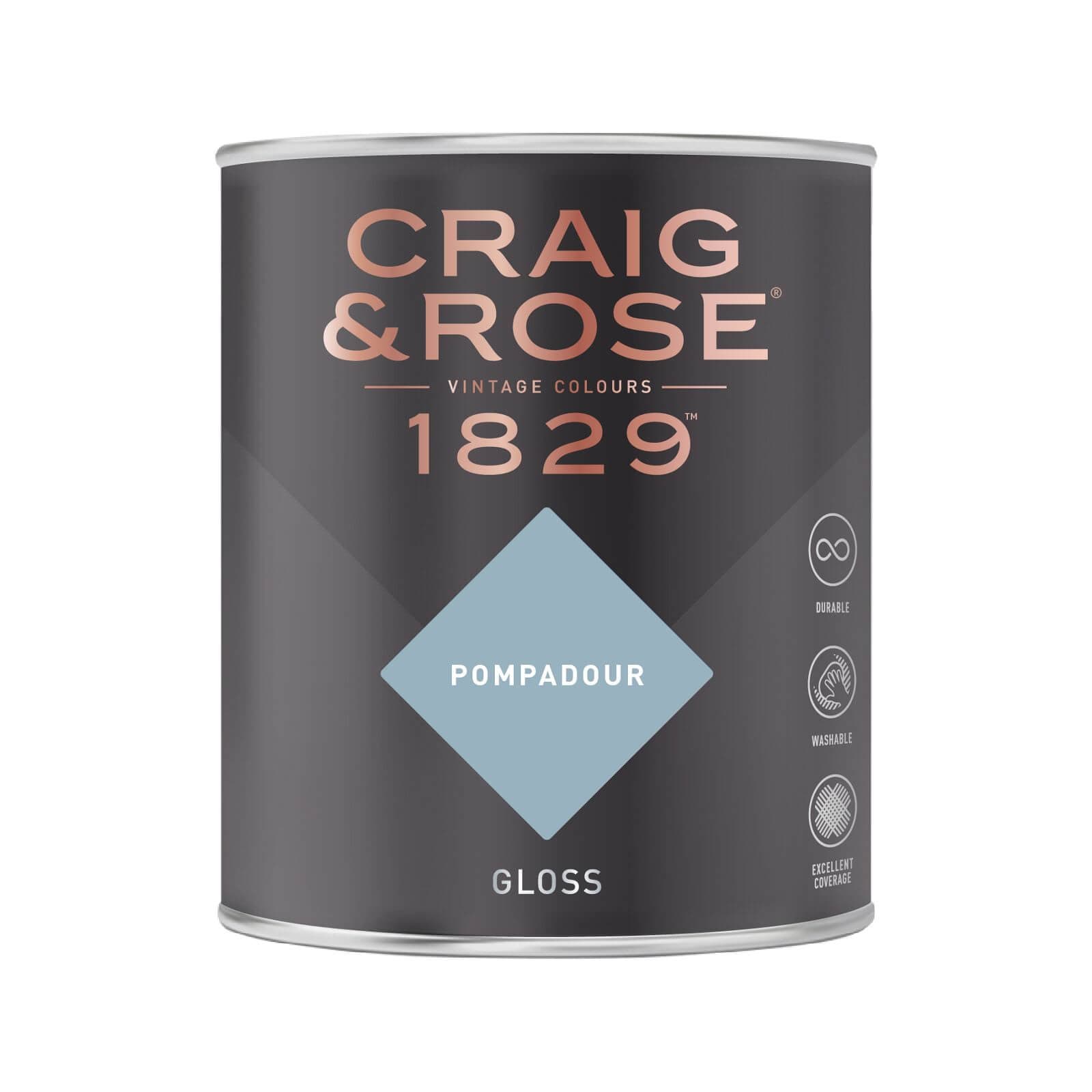 Craig and Rose 1829 Eggshell Paint, Pompadour 1L | Durable, Low-Sheen Finish for Wood and Metal, Interior Use - image 2