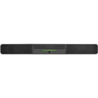 Black Crestron UC-SB1-CAM video conferencing camera, sleek rectangular design, central lens, 1920 x 1080 resolution.