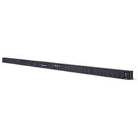 Black CyberPower PDU81404 power distribution unit with 24 AC outlets, slim 0U vertical design, and LED display.