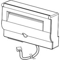 Black and white illustration of Datamax O'Neil printer/scanner spare part with connector cables and rectangular shape.