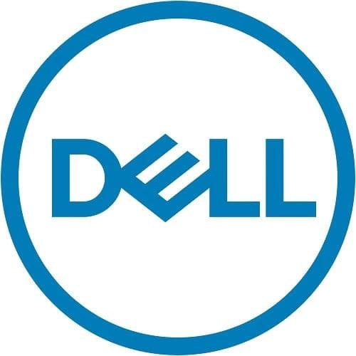 Blue circular logo featuring the word "DELL" in bold, stylized lettering with a distinctive slant on the "E" and "L".