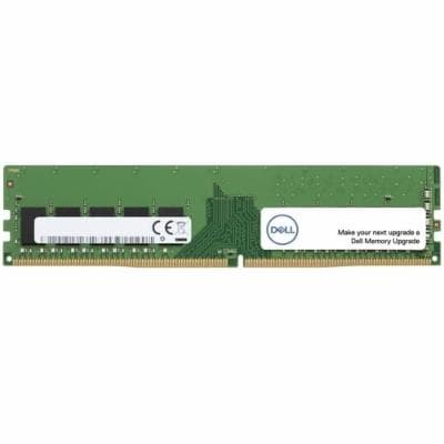 Dell 16GB DDR4 SO-DIMM memory module, featuring a green PCB, gold connectors, and a white label with the Dell logo and upgrade information.