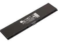 Black Dell Ery 6 Cell 54Wh laptop battery with a rectangular shape, featuring a label with specifications and connectors on one end.