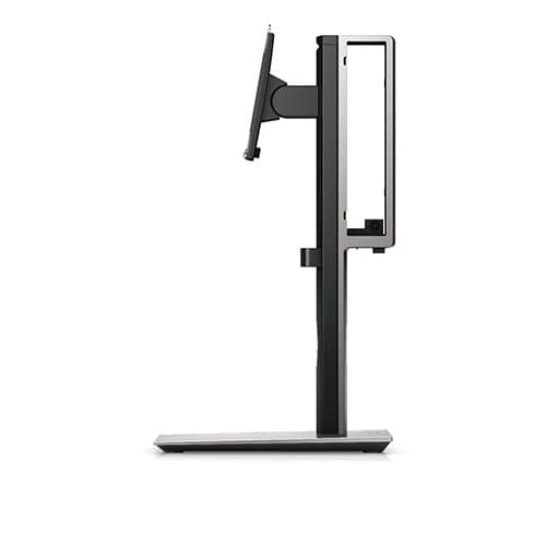 Dell MFS18 monitor stand in black and silver, featuring a sleek design with a sturdy base and adjustable height for optimal viewing angles.