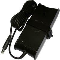 Black Dell PA-10 power adapter with single AC outlet and attached cable wrapped around the unit.