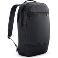 Black Dell Pro EcoLoop Slim Backpack with front zip pocket, padded straps, and top handle.