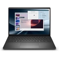 Black Dell Pro 14 laptop with 14" Full HD+ display, sleek design, UK keyboard, Windows 11 Pro interface visible.