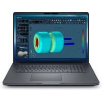 Black Dell Pro Max 18 Plus laptop with Intel Core Ultra 9, featuring a large display showing 3D modeling software.
