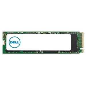 Green circuit board with a sleek M.2 form factor, featuring a prominent Dell logo, designed for high-speed data storage with a capacity of 256 GB.