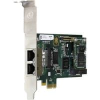 Green Digium 1TE235BF network card with dual Ethernet ports and PCIe connector.