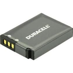 Black Duracell DR9932 EN-EL12 camera battery with three gold contact points, labeled with the Duracell logo and specifications, designed to replace EN-EL12 batteries.