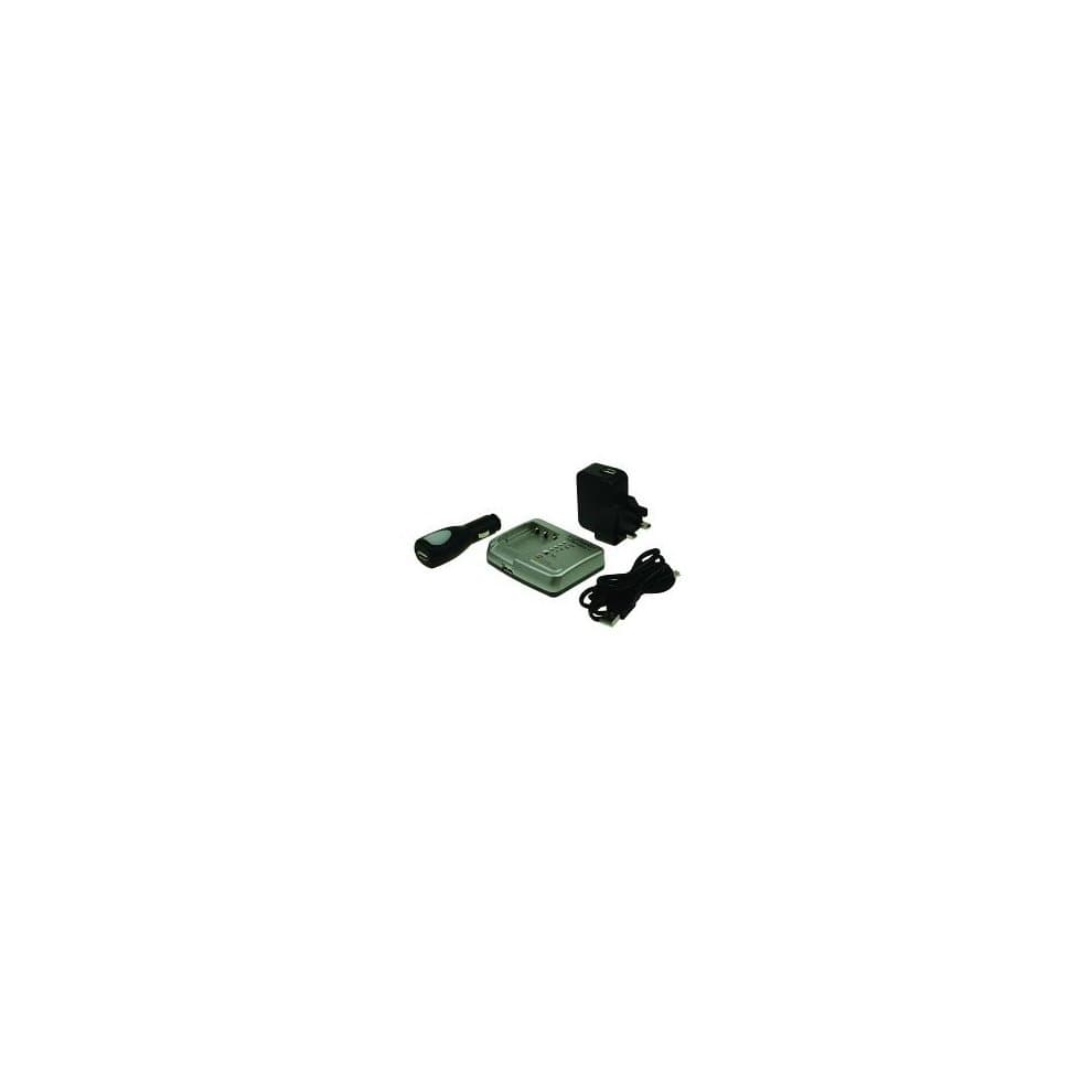 Duracell compatible digital camera battery in black, designed to replace Canon LP-E6NH, with a compact charger and cables included for easy charging.