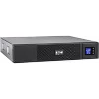 Black Eaton UPS with LCD display, 1.5 kVA capacity, 9 AC outlets, and sleek rectangular design.