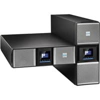 Black Eaton 9PX6KIRTNBPG2 UPS with digital display, vented front panels, and rectangular design.