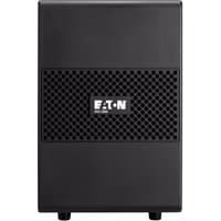 Black Eaton 9SXEBM48T UPS battery cabinet tower with vented front panel and Eaton logo.