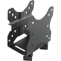 Black electriQ adjustable mini PC mount bracket with multiple screw holes and a sturdy metal frame.