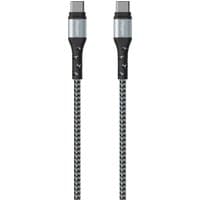 Black and silver Energizer USB-C cable, 2 meters long, with braided texture and reinforced connectors.