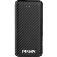 Black Energizer PX20B power bank with 20000 mAh capacity, sleek design, and subtle texture pattern.