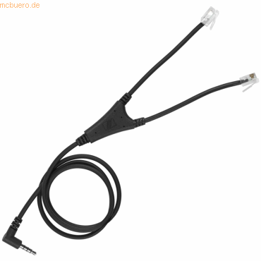 Black dual cable with a 3.5mm angled jack and two clear connectors, featuring a central splitter for versatile audio connections.