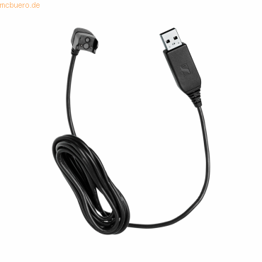 Black USB cable with a rectangular connector and a clip on one end, designed for Epos CH 10 headset, featuring a durable, flexible material.