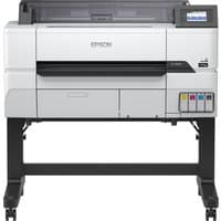 Epson SureColor SC-T3405 large format printer, white with black stand, touchscreen, and color ink cartridge slots.