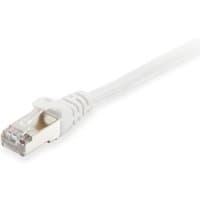 White Equip Cat.6 S/FTP patch cable, 1.0m length, with clear RJ45 connectors, 40 pieces per set.