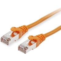 Orange Equip Cat.6 S/FTP patch cable, 50m length, with clear RJ45 connectors.
