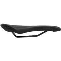 Black Ergon SMC bike saddle with ergonomic shape and sleek design, featuring a contoured seat and sturdy rails.
