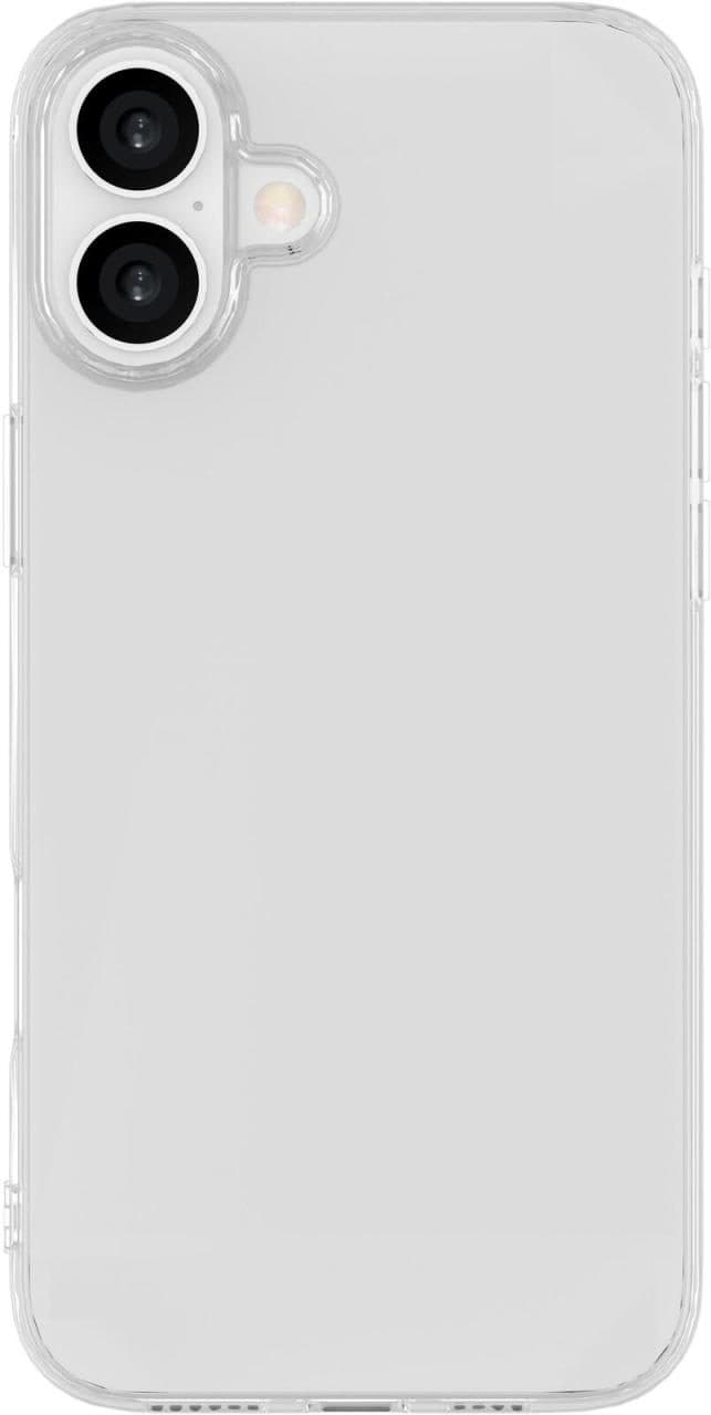 Transparent mobile phone case designed for 15.5 cm (6.1") devices, featuring cutouts for dual cameras and a slim profile for easy grip.
