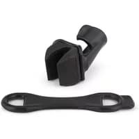 Black Exposure TraceR Aero Seatpost Bracket with curved clamp and elongated mounting strap.