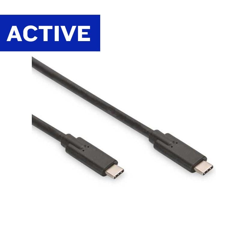 Black 5-meter USB C to USB C data sync and charge cable, featuring a sleek design with connectors on both ends, capable of 5GB transfer speed and 60W power delivery.