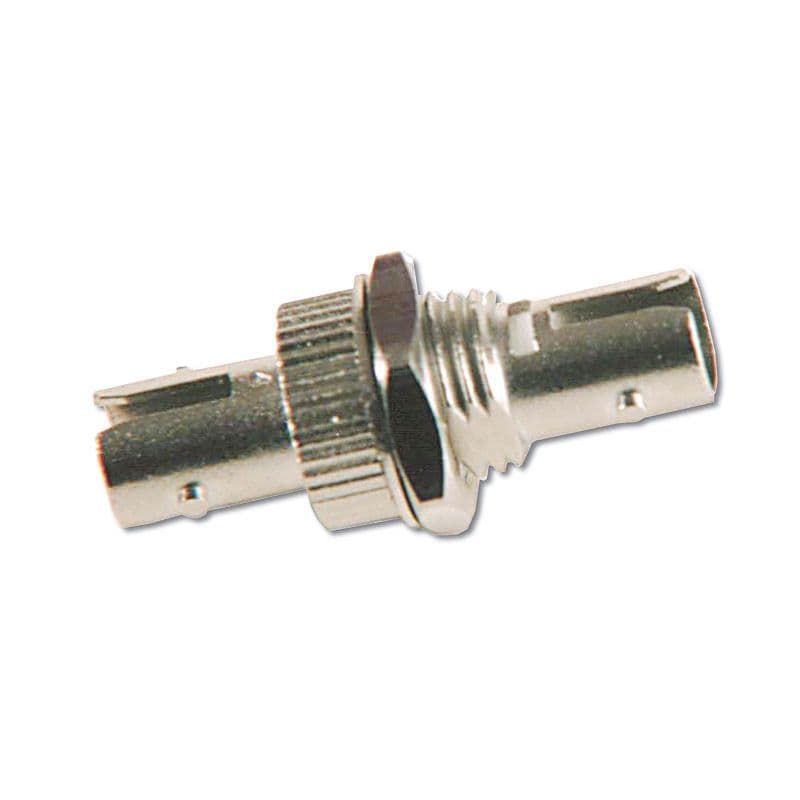 FDL Simplex multimode fibre optic module in metal, featuring a cylindrical body with a threaded section and two connector ports for secure fiber connections.