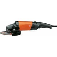 Orange and black Fein WSG 20-230 angle grinder with 230mm disc and ergonomic handle.