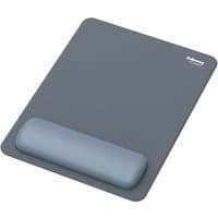Gray Fellowes Breyta XL mouse pad with wrist rest, ergonomic design, antibacterial protection, marine color.
