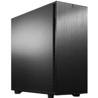 Black Fractal Design Define 7 XL Midi Tower with sleek brushed aluminum front panel and side ventilation.