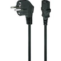 Black Gembird power cable, 10m, with CEE7/4 plug and C14 coupler, featuring ribbed grips and sturdy connectors.