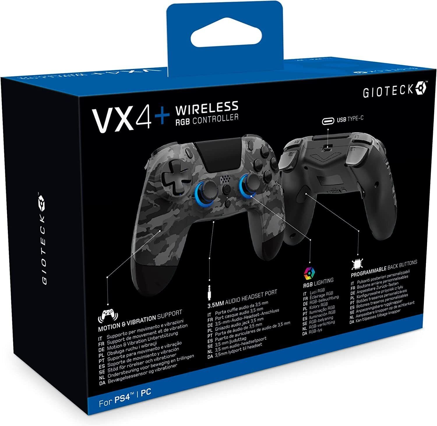 Gioteck VX4PS4-63-MU Gaming Controller Black. Grey Gamepad Analogue / - image 3