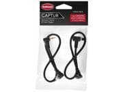 Black coiled cables with angled connectors, packaged in a clear plastic bag with a red and black label, labeled "Hähnel CPUR CLE SE CNON."
