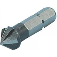 Halls XCW15 high-speed steel countersink, metallic finish, hexagonal shank, tapered cutting edge for wood.