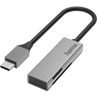 Silver Hama card reader with USB 3.2 Gen 1 Type-C connector and compact rectangular design.