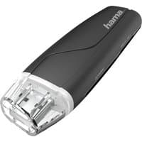 Black Hama USB 2.0 card reader with transparent cap and sleek design.