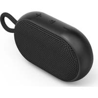 Black Hama Buddy 3.0 Mono portable speaker, oval shape, 6 W, with mesh front, control buttons, and loop handle.