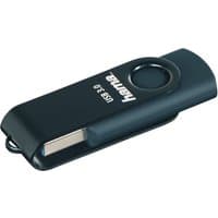 Blue Hama Rotate USB flash drive 256 GB with swivel cover and USB Type-A connector.