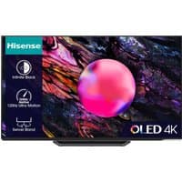 Hisense 65-inch 4K Ultra HD Smart TV with thin bezels, vibrant display, and sleek black stand.