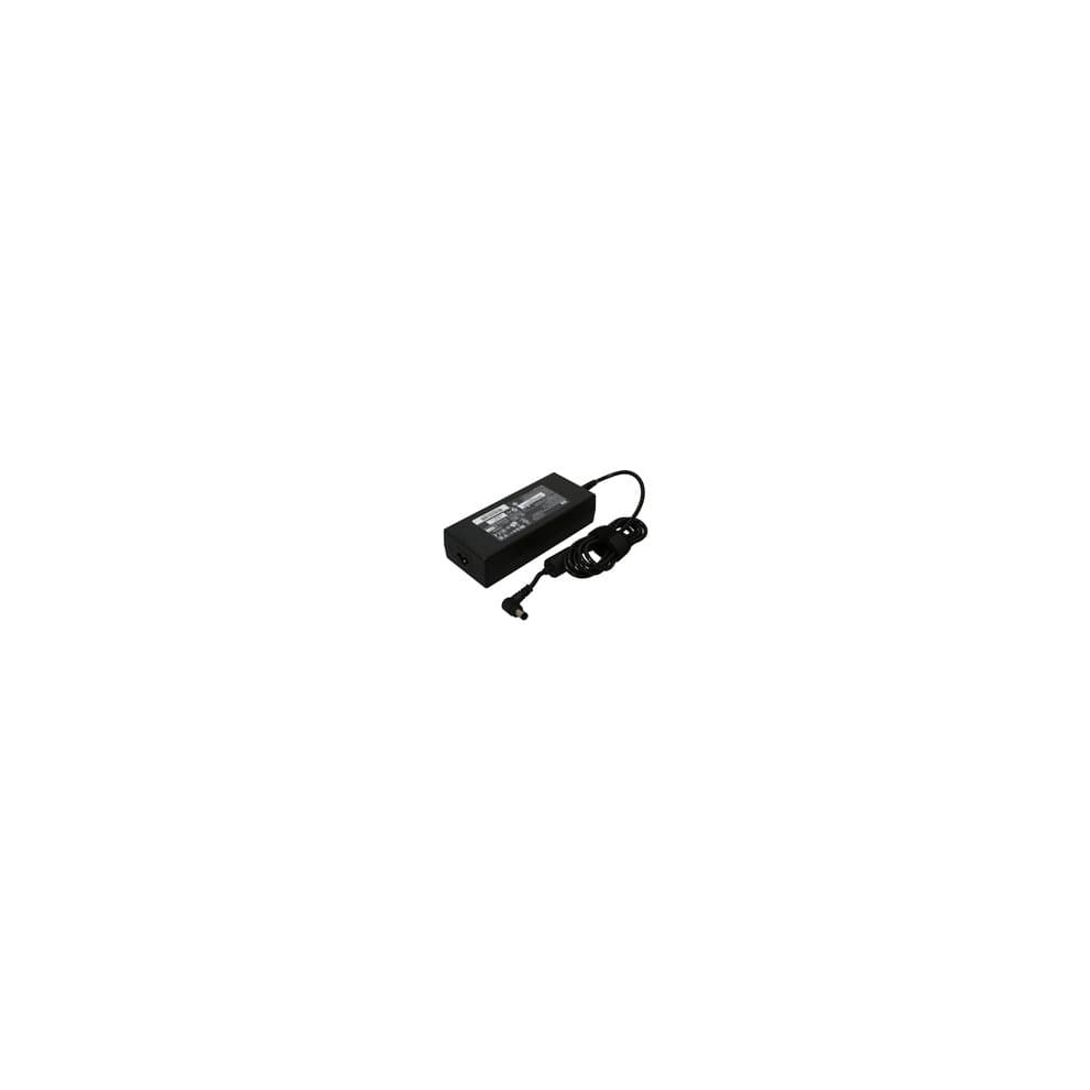 Black HP 150W external power adapter with a rectangular design, featuring a power cord and connector, ideal for providing power to compatible HP devices.