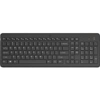 Black HP 225 WL KBD wireless keyboard with full-size layout, chiclet keys, and numeric keypad.