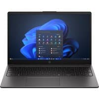 Black HP 255R G10 laptop, 15.6" screen, Ryzen 5, 16GB RAM, 512GB SSD, Windows interface displayed.