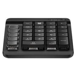 Black HP 435 Programmable Wireless Keypad featuring a numeric layout with large keys, dedicated function buttons, and a sleek, compact design for enhanced productivity.